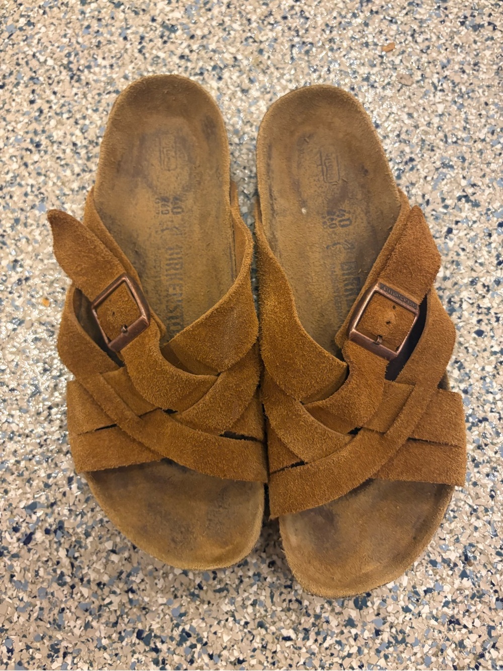 Women’s Birkenstock Lugano soft footbed suede Crisscross Slide Sandal - Picture 5 of 9